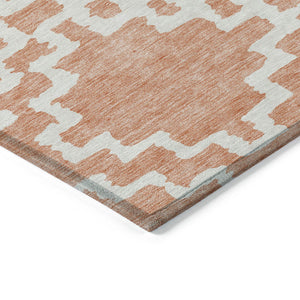 Homeroots 3' Artichoke Green And Ivory Geometric Washable Area Rug For Indoor And Outdoor Spaces, Durable Design 3' X 5' Polyester 593792