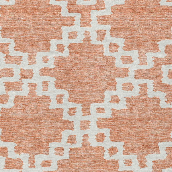 Homeroots 3' Artichoke Green And Ivory Geometric Washable Area Rug For Indoor And Outdoor Spaces, Durable Design 5' X 8' Polyester 593793