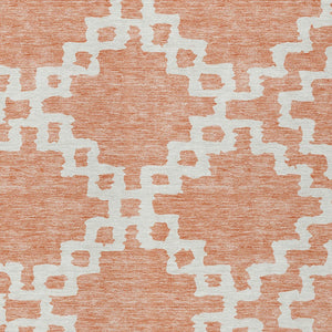 Homeroots 3' Artichoke Green And Ivory Geometric Washable Area Rug For Indoor And Outdoor Spaces, Durable Design 8' X 10' Polyester 593795