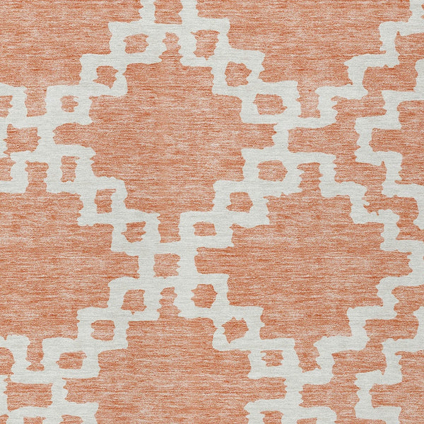 Homeroots 3' Artichoke Green And Ivory Geometric Washable Area Rug For Indoor And Outdoor Spaces, Durable Design 8' X 10' Polyester 593795