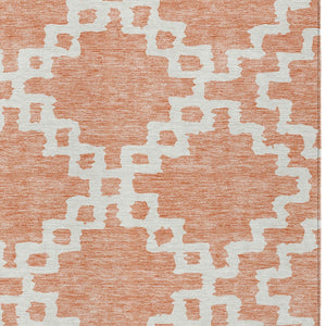 Homeroots 3' Artichoke Green And Ivory Geometric Washable Area Rug For Indoor And Outdoor Spaces, Durable Design 9' X 12' Polyester 593796