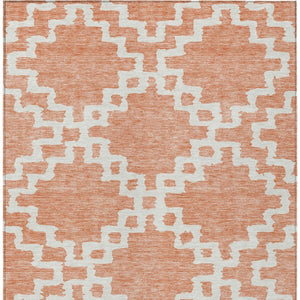 Homeroots 3' Artichoke Green And Ivory Geometric Washable Area Rug For Indoor And Outdoor Spaces, Durable Design 9' X 12' Polyester 593796