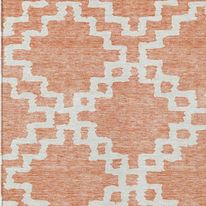 Homeroots 3' Artichoke Green And Ivory Geometric Washable Area Rug For Indoor And Outdoor Spaces, Durable Design 10' X 14' Polyester 593797