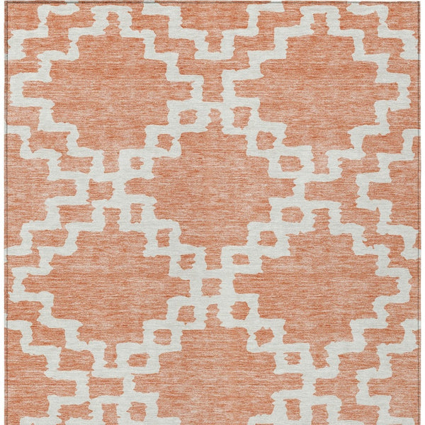 Homeroots 3' Artichoke Green And Ivory Geometric Washable Area Rug For Indoor And Outdoor Spaces, Durable Design 10' X 14' Polyester 593797