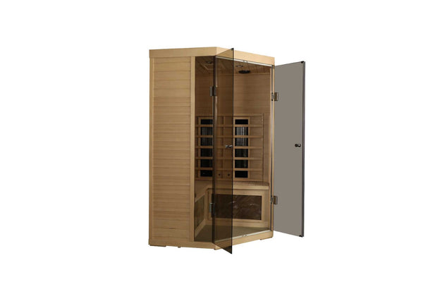 English Elm Indoor Hemlock Three Person Far Infrared Sauna with Chromotherapy and Home Spa Heat W1787P408508