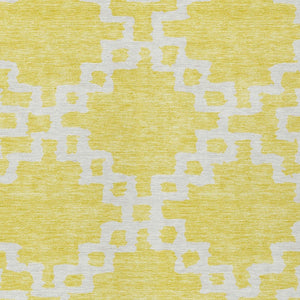 Homeroots 3' Artichoke Green And Ivory Geometric Washable Area Rug For Indoor And Outdoor Spaces, Durable Design 10' X 14' Polyester 593815