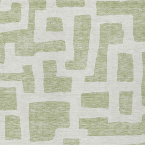 Homeroots 3' Artichoke Green Abstract Area Rug - Stylish, Washable Indoor-outdoor Design For All Spaces 3' X 5' Polyester 593816