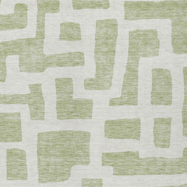 Homeroots 3' Artichoke Green Abstract Area Rug - Stylish, Washable Indoor-outdoor Design For All Spaces 3' X 5' Polyester 593816