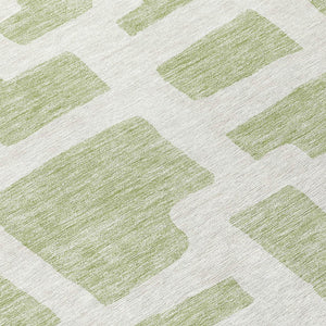 Homeroots 3' Artichoke Green Abstract Area Rug - Stylish, Washable Indoor-outdoor Design For All Spaces 8' Round Polyester 593818