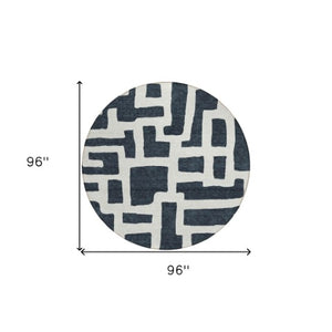 Homeroots 3' Artichoke Green Abstract Area Rug - Stylish, Washable Indoor-outdoor Design For All Spaces 8' Round Polyester 593824