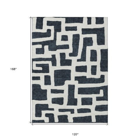 Homeroots 3' Artichoke Green Abstract Area Rug - Stylish, Washable Indoor-outdoor Design For All Spaces 10' X 14' Polyester 593827