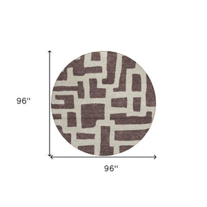 Homeroots 3' Artichoke Green Abstract Area Rug - Stylish, Washable Indoor-outdoor Design For All Spaces 8' Round Polyester 593830