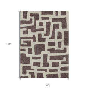 Homeroots 3' Artichoke Green Abstract Area Rug - Stylish, Washable Indoor-outdoor Design For All Spaces 10' X 14' Polyester 593833