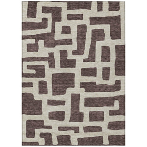 HomeRoots 5' Versatile Brown and Beige Abstract Area Rug - Stylish, Washable, Indoor/Outdoor, Stain Resistant 10' X 14' 593833