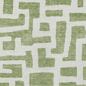 Homeroots 3' Artichoke Green Abstract Area Rug - Stylish, Washable Indoor-outdoor Design For All Spaces 3' X 5' Polyester 593840