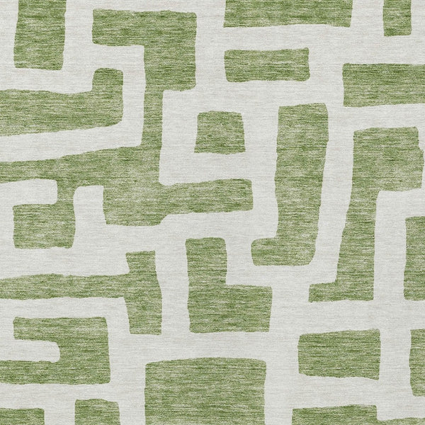 Homeroots 3' Artichoke Green Abstract Area Rug - Stylish, Washable Indoor-outdoor Design For All Spaces 3' X 5' Polyester 593840