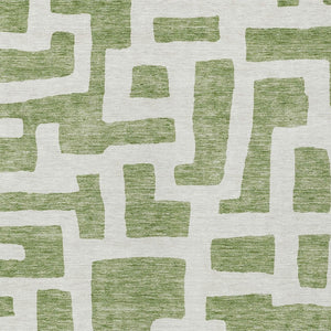 Homeroots 3' Artichoke Green Abstract Area Rug - Stylish, Washable Indoor-outdoor Design For All Spaces 9' X 12' Polyester 593844