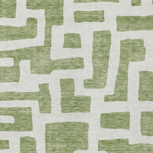 Homeroots 3' Artichoke Green Abstract Area Rug - Stylish, Washable Indoor-outdoor Design For All Spaces 10' X 14' Polyester 593845