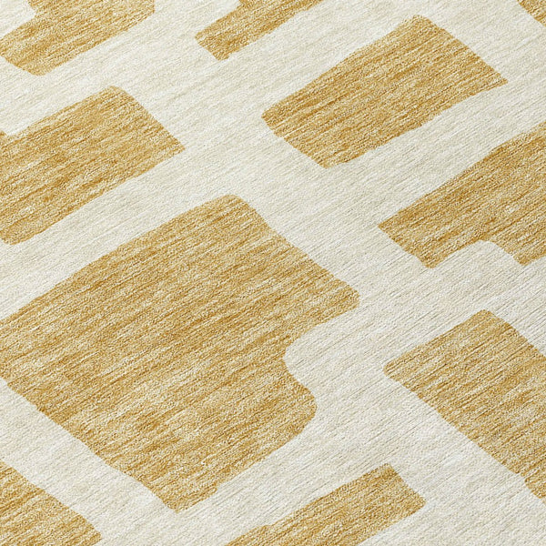 Homeroots 3' Artichoke Green Abstract Area Rug - Stylish, Washable Indoor-outdoor Design For All Spaces 8' Round Polyester 593848