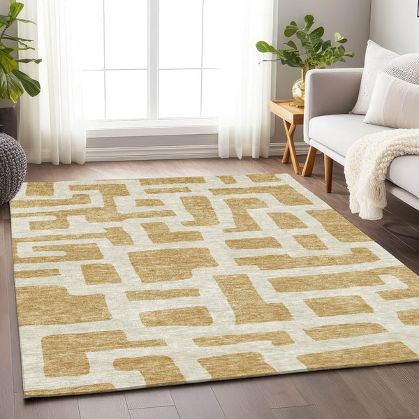 Homeroots 3' Artichoke Green Abstract Area Rug - Stylish, Washable Indoor-outdoor Design For All Spaces 9' X 12' Polyester 593850