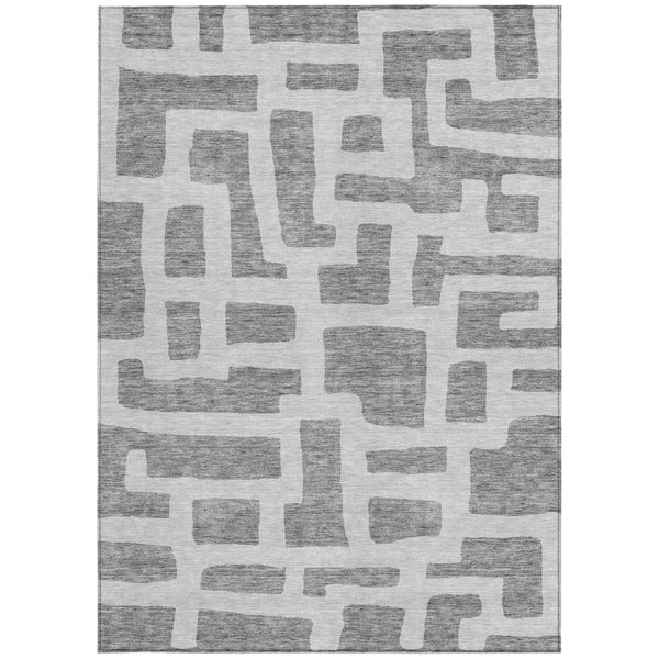 Homeroots 3' Artichoke Green Abstract Area Rug - Stylish, Washable Indoor-outdoor Design For All Spaces 5' X 8' Polyester 593853