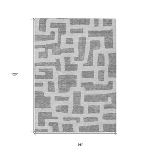 Homeroots 3' Artichoke Green Abstract Area Rug - Stylish, Washable Indoor-outdoor Design For All Spaces 8' X 10' Polyester 593855