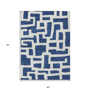 Homeroots 3' Artichoke Green Abstract Area Rug - Stylish, Washable Indoor-outdoor Design For All Spaces 5' X 8' Polyester 593865