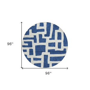 Homeroots 3' Artichoke Green Abstract Area Rug - Stylish, Washable Indoor-outdoor Design For All Spaces 8' Round Polyester 593866