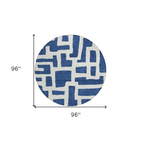 Homeroots 3' Artichoke Green Abstract Area Rug - Stylish, Washable Indoor-outdoor Design For All Spaces 8' Round Polyester 593866