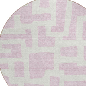 Homeroots 3' Artichoke Green Abstract Area Rug - Stylish, Washable Indoor-outdoor Design For All Spaces 8' Round Polyester 593878