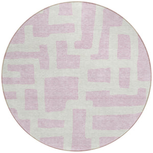 Homeroots 3' Artichoke Green Abstract Area Rug - Stylish, Washable Indoor-outdoor Design For All Spaces 8' Round Polyester 593878