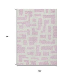 Homeroots 3' Artichoke Green Abstract Area Rug - Stylish, Washable Indoor-outdoor Design For All Spaces 9' X 12' Polyester 593880