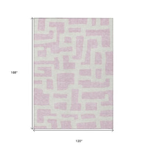 Homeroots 3' Artichoke Green Abstract Area Rug - Stylish, Washable Indoor-outdoor Design For All Spaces 10' X 14' Polyester 593881