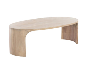 Sunpan Tomas Mid-Century Modern Coffee Table - Oval Solid Acacia Wood with Unique Natural Character 51"W