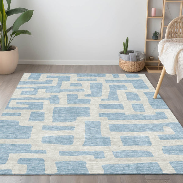 Homeroots 3' Artichoke Green Abstract Area Rug - Stylish, Washable Indoor-outdoor Design For All Spaces 3' X 5' Polyester 593890