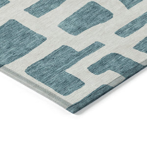 Homeroots 3' Artichoke Green Abstract Area Rug - Stylish, Washable Indoor-outdoor Design For All Spaces 5' X 8' Polyester 593897