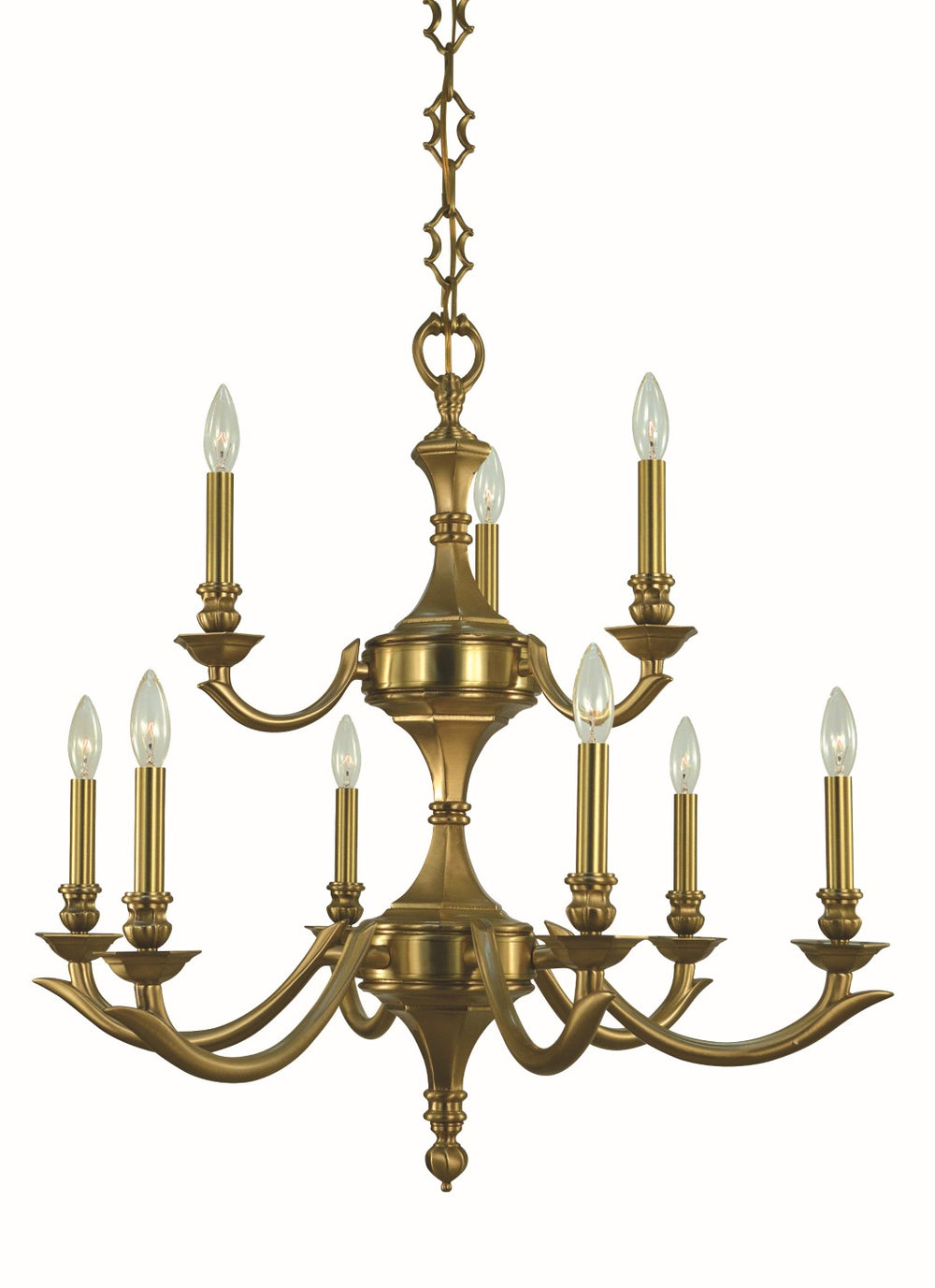 Framburg 9-light Brushed Brass Scarsdale Dining Chandelier - Handcrafted Elegance With Italian Die-cast Detail Brushed Brass Metal 5939 Br