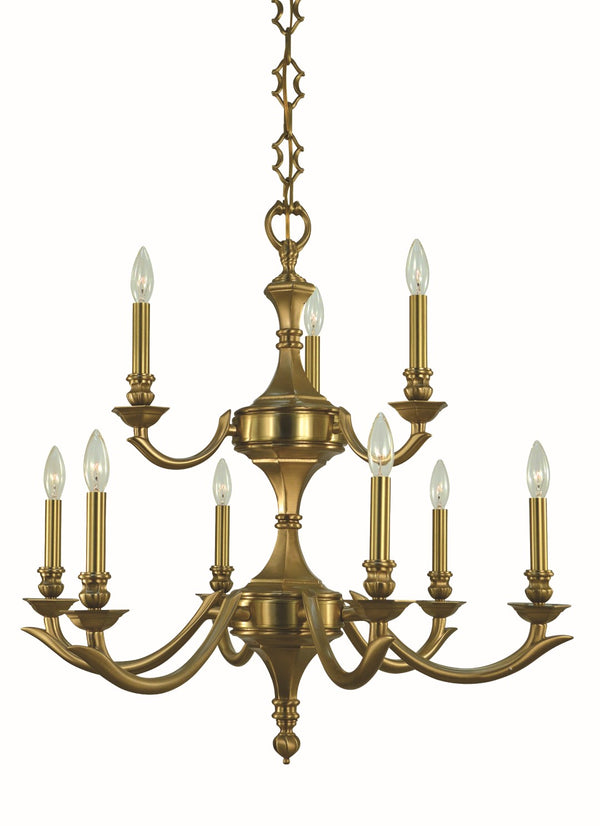 Framburg 9-light Brushed Brass Scarsdale Dining Chandelier - Handcrafted Elegance With Italian Die-cast Detail Brushed Brass Metal 5939 Br