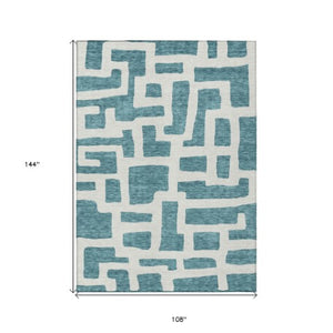 Homeroots 3' Artichoke Green Abstract Area Rug - Stylish, Washable Indoor-outdoor Design For All Spaces 9' X 12' Polyester 593900