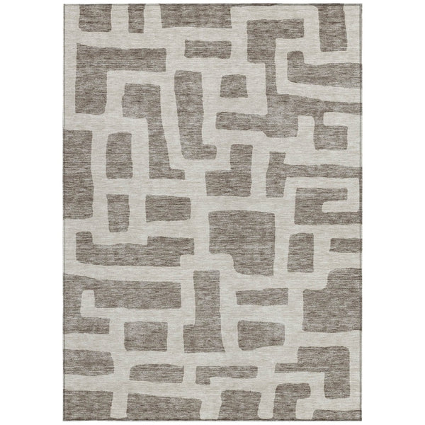 Homeroots 3' Artichoke Green Abstract Area Rug - Stylish, Washable Indoor-outdoor Design For All Spaces 10' X 14' Polyester 593907