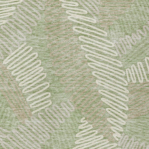 Homeroots 3' Floral Washable Area Rug In Artichoke Green, Brown, And Ivory For Indoor Or Outdoor Use 8' X 10' Polyester 593917