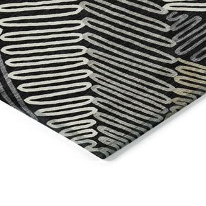 Homeroots 3' Floral Washable Area Rug In Artichoke Green, Brown, And Ivory For Indoor Or Outdoor Use 3' X 5' Polyester 593920