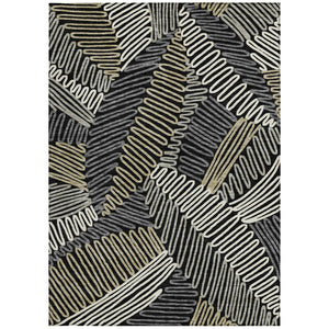 Homeroots 3' Floral Washable Area Rug In Artichoke Green, Brown, And Ivory For Indoor Or Outdoor Use 5' X 8' Polyester 593921