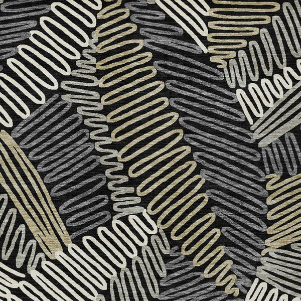 Homeroots 3' Floral Washable Area Rug In Artichoke Green, Brown, And Ivory For Indoor Or Outdoor Use 5' X 8' Polyester 593921