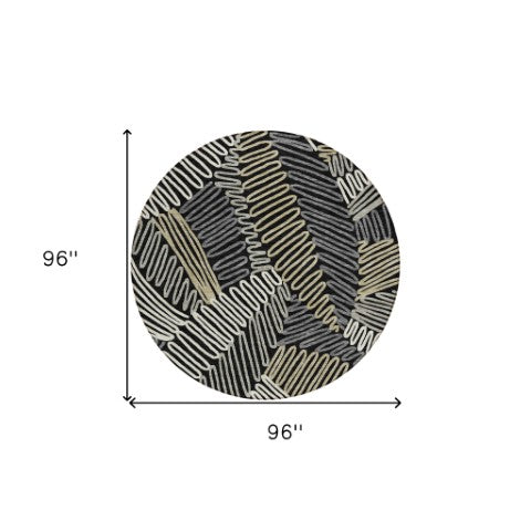 Homeroots 3' Floral Washable Area Rug In Artichoke Green, Brown, And Ivory For Indoor Or Outdoor Use 8' Round Polyester 593922