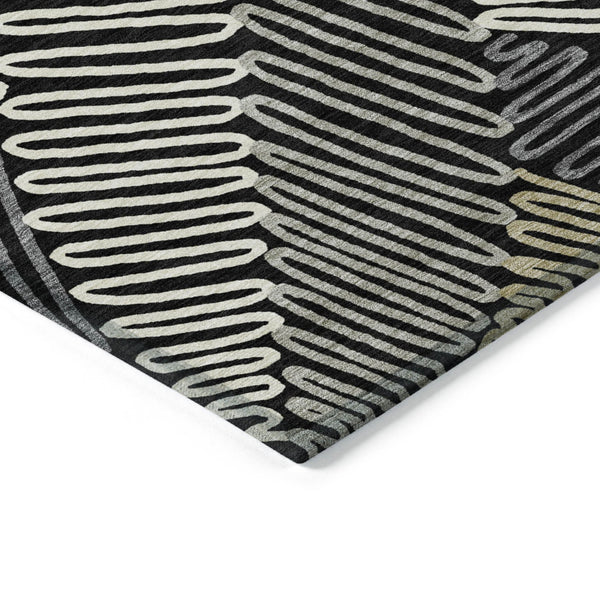 Homeroots 3' Floral Washable Area Rug In Artichoke Green, Brown, And Ivory For Indoor Or Outdoor Use 8' X 10' Polyester 593923