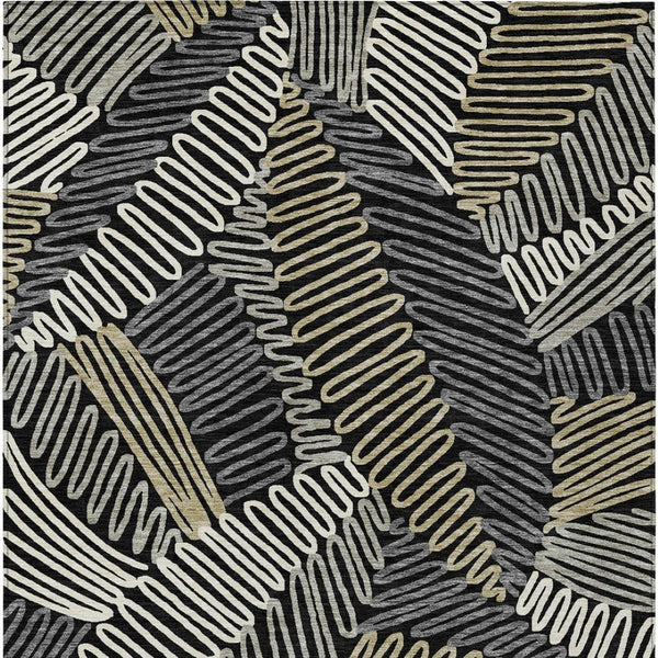 Homeroots 3' Floral Washable Area Rug In Artichoke Green, Brown, And Ivory For Indoor Or Outdoor Use 10' X 14' Polyester 593925