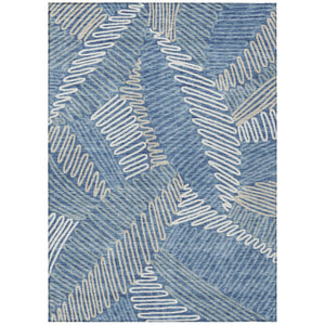 HomeRoots 5' Blue Gray and Ivory Floral Washable Area Rug – Durable Style for Indoor and Outdoor Spaces 5' X 8' 593933