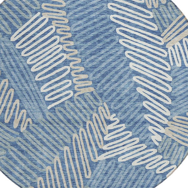 Homeroots 3' Floral Washable Area Rug In Artichoke Green, Brown, And Ivory For Indoor Or Outdoor Use 8' Round Polyester 593934