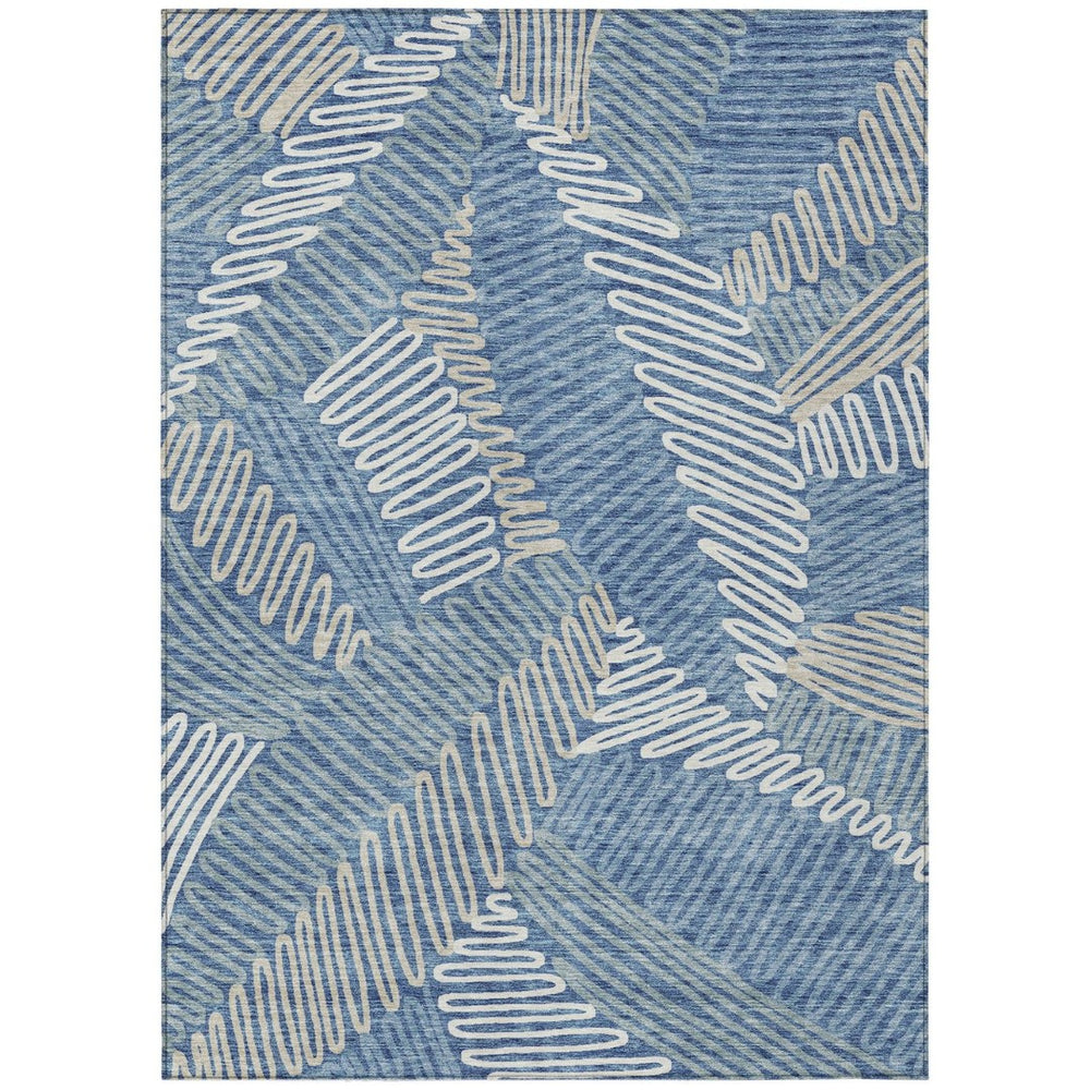 HomeRoots 9' Blue Gray and Ivory Floral Area Rug - Washable, Durable, Stylish for Indoor & Outdoor Spaces 9' X 12' 593936